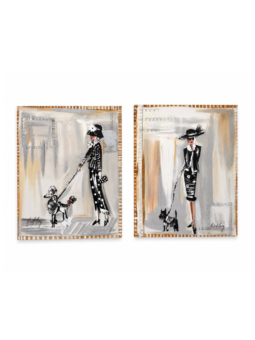 Elegant Black & White Fashion Lady Wall Art Set